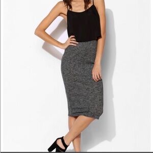 NEW Sparkle & Fade Tube Skirt XS Charcoal Gray Ribbed Pencil Skirt Cotton Blend